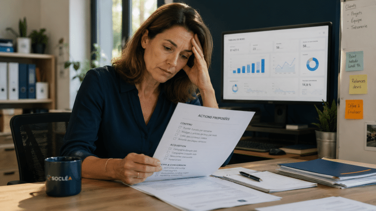 Dirigeante de PME submergée par la liste des actions marketing proposées par son agence