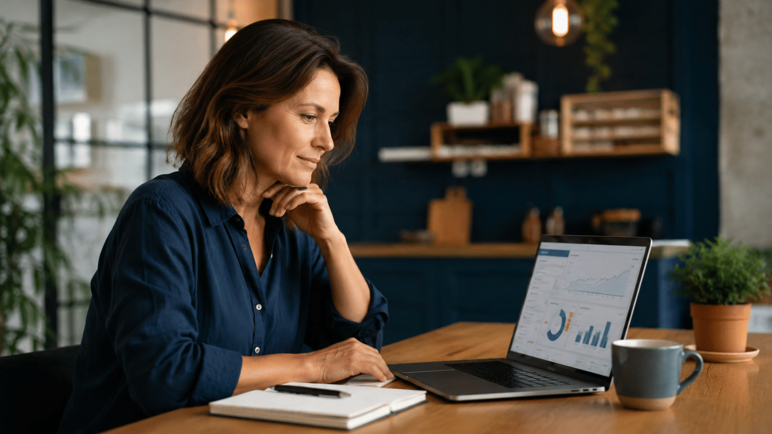 Dirigeant pilotant son activité grâce à ses indicateurs commerciaux